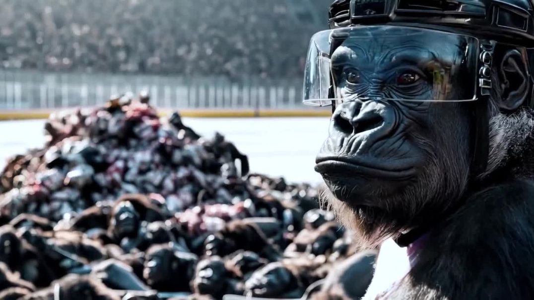 Apes playing Hockey